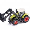 Tractor de juguete Claas Axion con pala cargadora delantera de metal y plástico resistente.
