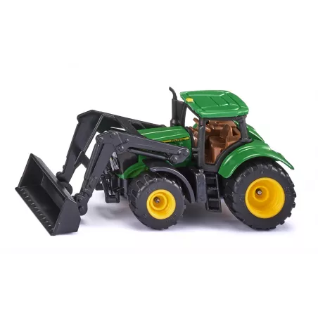 Tractor de juguete John Deere 1395 con pala cargadora de metal y plástico