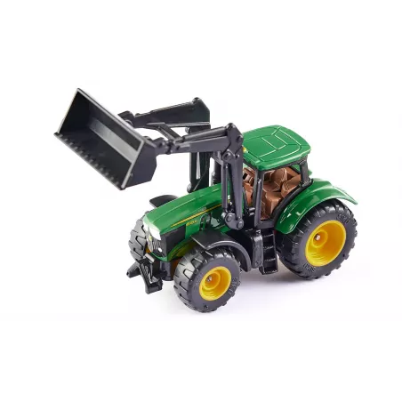 Tractor de juguete John Deere 1395 con pala cargadora de metal y plástico