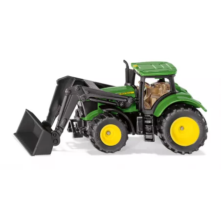 Tractor de juguete John Deere 1395 con pala cargadora de metal y plástico