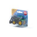 Tractor de juguete John Deere 1395 con pala cargadora de metal y plástico