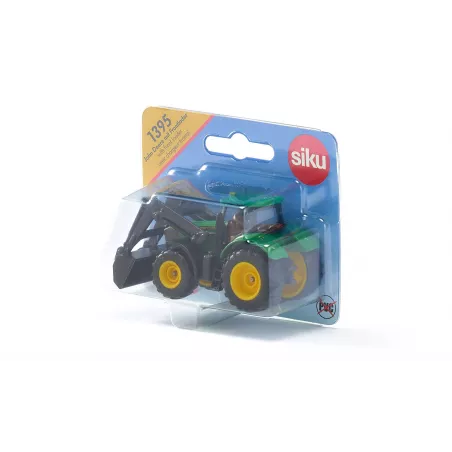 Tractor de juguete John Deere 1395 con pala cargadora de metal y plástico