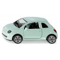 Miniatura de juguete Fiat 500 de metal y plástico con puertas que se abren.