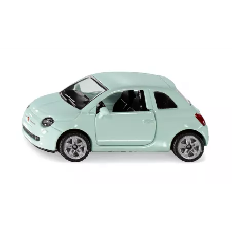Miniatura de juguete Fiat 500 de metal y plástico con puertas que se abren.