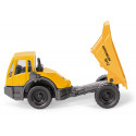 Camión dumper Bergmann de juguete a escala fabricado en metal y plástico resistente.