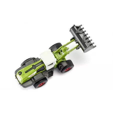 Cargadora de ruedas Claas Torion 1914 de juguete en miniatura de metal y plástico.