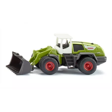 Cargadora de ruedas Claas Torion 1914 de juguete en miniatura de metal y plástico.