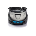 Coche de juguete BMW i8 de la policía de EE. UU. en miniatura de metal y plástico.