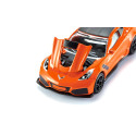 Miniatura de juguete Chevrolet Corvette ZR1 fabricada en metal y plástico con detalles realistas.