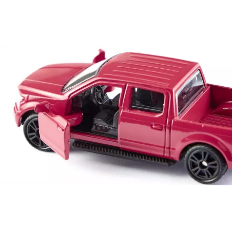 Miniatura de metal Ford F150 con puertas abatibles y enganche de acoplamiento.