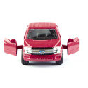 Miniatura de metal Ford F150 con puertas abatibles y enganche de acoplamiento.