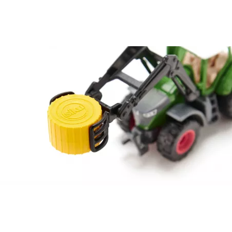 Tractor de juguete Fendt con pinzas para pacas de metal y plástico