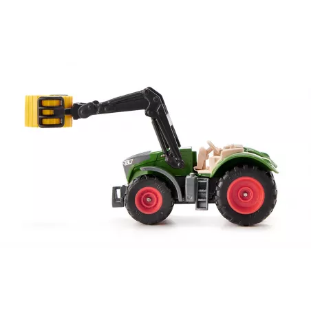 Tractor de juguete Fendt con pinzas para pacas de metal y plástico