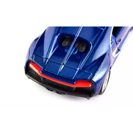 Coche de juguete Bugatti Chiron de la Gendarmería con puertas operables de metal y plástico.