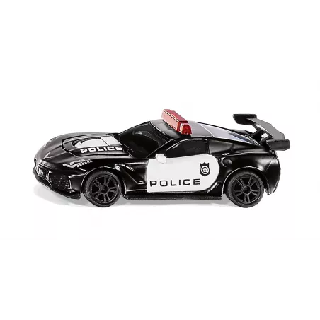 Coche de juguete Chevrolet Corvette ZR1 de policía en miniatura de metal y plástico.
