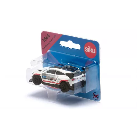 Miniatura metálica del coche eléctrico Ford Mustang Mach-E 1400 de Siku con detalles de competición.