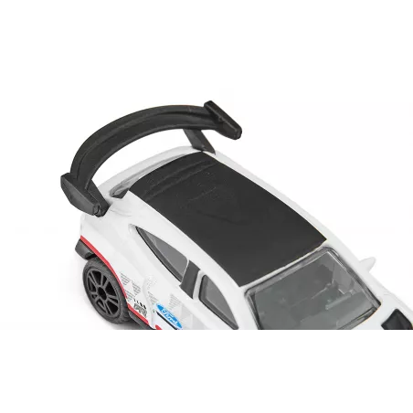 Miniatura metálica del coche eléctrico Ford Mustang Mach-E 1400 de Siku con detalles de competición.