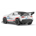 Miniatura metálica del coche eléctrico Ford Mustang Mach-E 1400 de Siku con detalles de competición.
