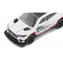 Miniatura metálica del coche eléctrico Ford Mustang Mach-E 1400 de Siku con detalles de competición.