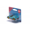 Miniatura de Lamborghini Sián Roadster turquesa con llantas doradas y techo abierto.