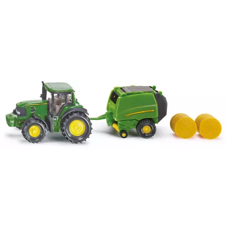 Tractor John Deere con Rotoempacadora Siku 1665 | AgroJuguetes