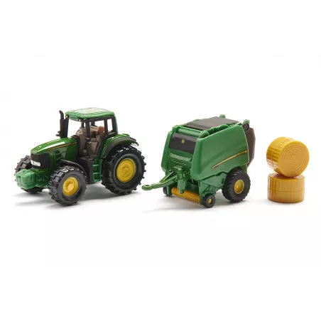Tractor John Deere con rotoempacadora - Blister
