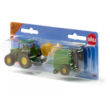 Tractor John Deere con rotoempacadora - Blister