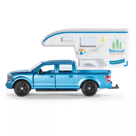 Camioneta Ford F150 camper de juguete con puertas abatibles de metal y plástico