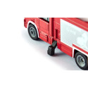 Camión de bomberos de juguete Magirus Multistar TLF en metal y plástico con patas de apoyo.