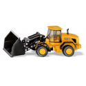 Cargadora de ruedas JCB 457 WLS de juguete en metal y plástico con pala móvil y cargador frontal elevable.