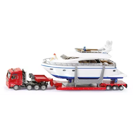 Camión de juguete con remolque de yate a escala 1:87 en miniatura de metal