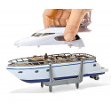 Camión de juguete con remolque de yate a escala 1:87 en miniatura de metal