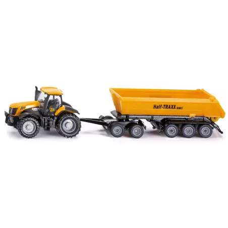 Tractor JCB con remolque banera - escala 1:87