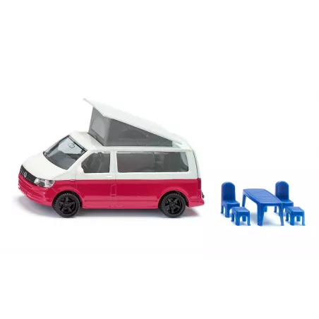 Furgoneta de juguete VW T6 California a escala 1:50 con puertas practicables