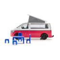 Furgoneta de juguete VW T6 California a escala 1:50 con puertas practicables