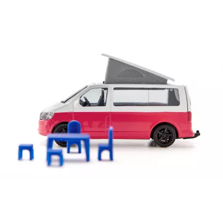 Furgoneta de juguete VW T6 California a escala 1:50 con puertas practicables