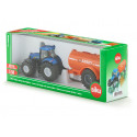 Tractor de juguete New Holland con cisterna a escala 1:50, fabricado en metal y plástico