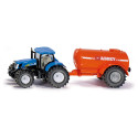 Tractor de juguete New Holland con cisterna a escala 1:50, fabricado en metal y plástico