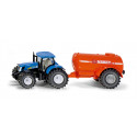 Tractor de juguete New Holland con cisterna a escala 1:50, fabricado en metal y plástico