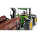 Tractor John Deere 8430 con remolque forestal - escala 1:50 - siku