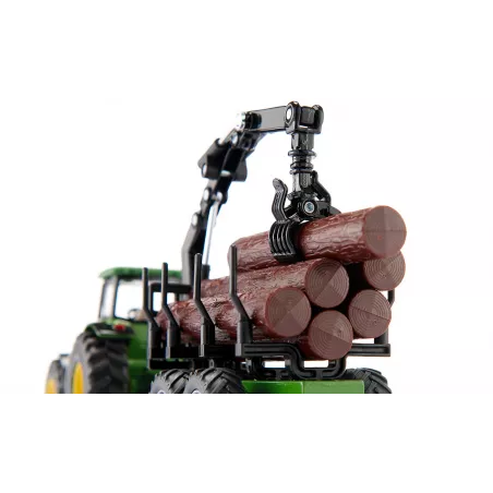 Tractor John Deere 8430 con remolque forestal - escala 1:50 - siku