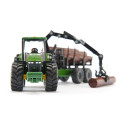 Tractor John Deere 8430 con remolque forestal - escala 1:50 - siku