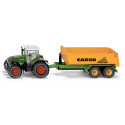 Tractor de juguete Fendt con remolque a escala 1:50 fabricado en metal y plástico