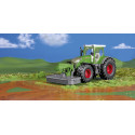 Tractor de juguete Fendt 942 Vario con segadora frontal a escala 1:50 fabricado en metal y plástico.
