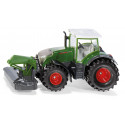 Tractor de juguete Fendt 942 Vario con segadora frontal a escala 1:50 fabricado en metal y plástico.