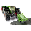 Tractor de juguete Fendt 942 Vario con segadora frontal a escala 1:50 fabricado en metal y plástico.