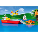 Barco de bomberos de juguete Siku escala 1:50 con camioneta Ford F150 de rescate.
