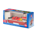 Barco de bomberos de juguete Siku escala 1:50 con camioneta Ford F150 de rescate.