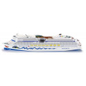 Maqueta del crucero AIDA de Siku a escala 1:1400 con casco de metal y detalles realistas.