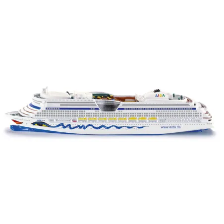 Maqueta del crucero AIDA de Siku a escala 1:1400 con casco de metal y detalles realistas.